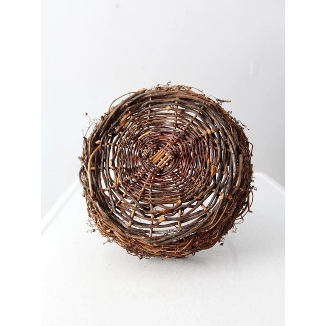 Vintage Rustic Twig Basket For Sale - Image 12 of 12