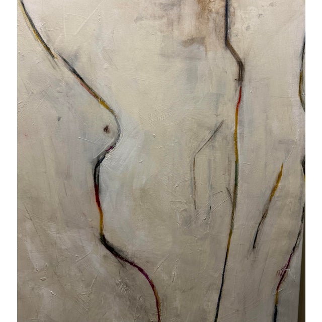 Large Abstract Nude Figurative Mixed-Media Painting in Neutral Tones 38x58”. "Sing to Me" by Michele Zuzalek For Sale - Image 12 of 12