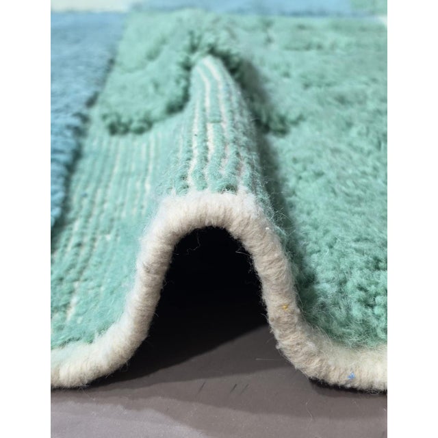 Contemporary Green Contemporary Wool Rug - 11.5 X 8 Ft For Sale - Image 3 of 6