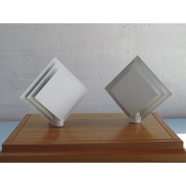 Bedside Lamps in Lacquered Sheet Metal by Lumiance, Holland, 1980s, Set of 2 For Sale - Image 4 of 12