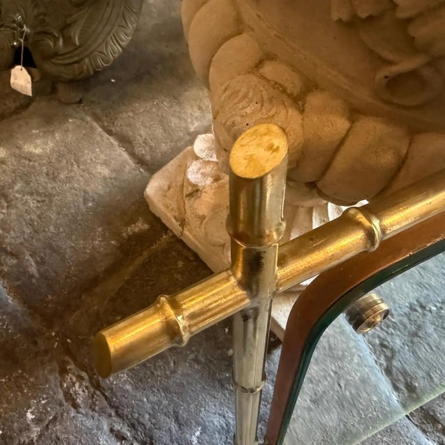 Tommaso Barbi 1960s Mid-Century Modern Bamboo-Shaped Brass Italian Wall Mirror For Sale - Image 4 of 15