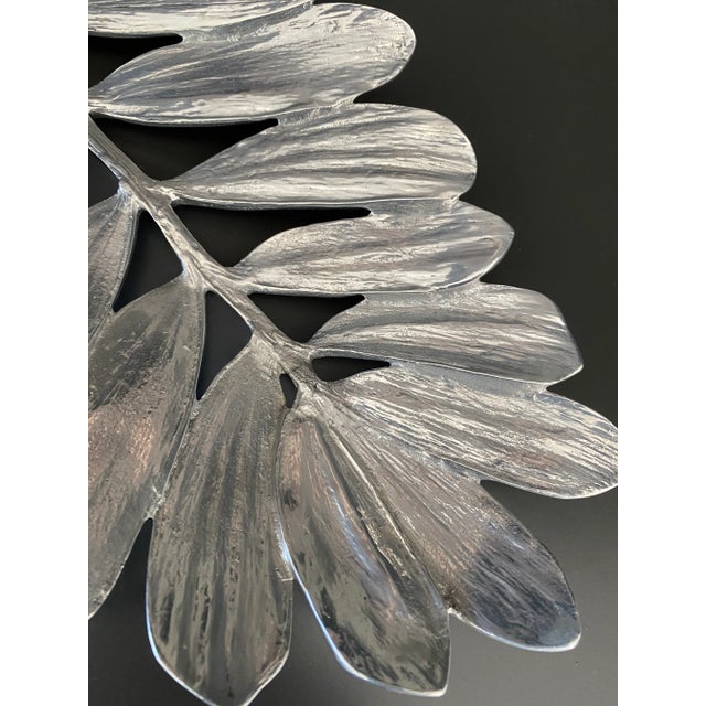 2010s Michael Aram 21” Silver Palm Leaf For Sale - Image 5 of 10