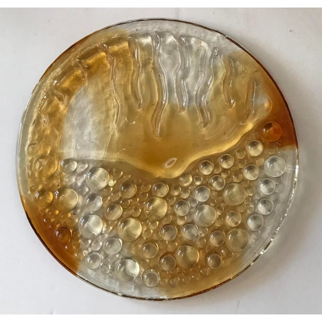 Pair of Vintage Italian Brutalist Sconces W/ Torch Cut Metal & Amber by Tom Ahlstrom & Hans Ehrich C 1970s For Sale - Image 9 of 12