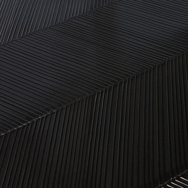 Contemporary Schumacher Chevron Texture Wallpaper in Onyx For Sale - Image 3 of 4