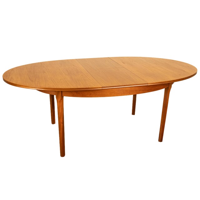 Brown Mid Century Modern Danish Style Teak Butterfly Leaf Extending Dining Table 1960 For Sale - Image 8 of 11