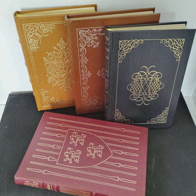 English Vintage Easton Press the 100 Greatest Books Ever Written Collector's Edition Books Full Leather Gold Trim Set of 4 Classics For Sale - Image 3 of 10