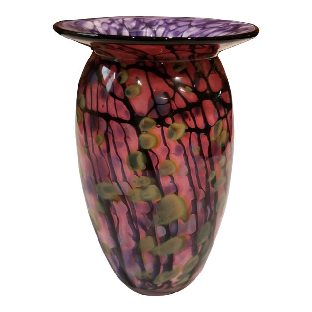 Texas Art Glass Vase By For Sale