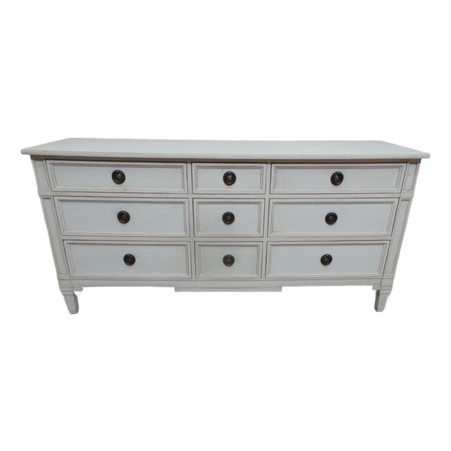 Gustavian Style 9 Drawer Dresser For Sale