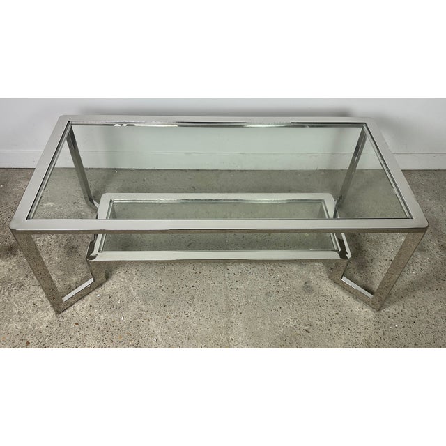 Vintage Rectangular Chrome Coffee Table, 1990s For Sale - Image 6 of 10
