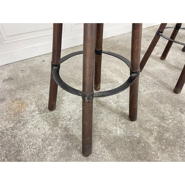 Bar Stools in Oak, 1970s, Set of 3 For Sale - Image 4 of 7