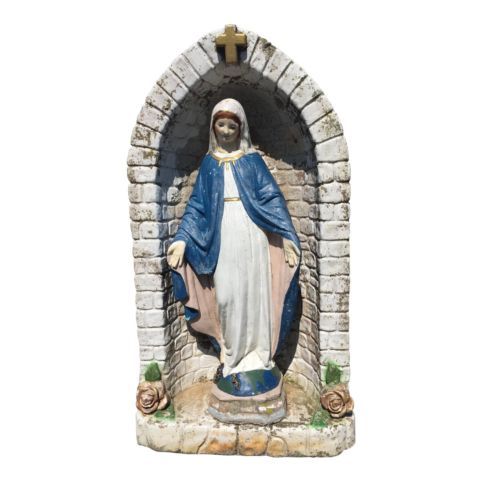 concrete statue of mary