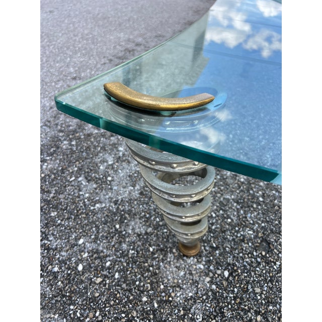 Stylish Spiral Metal Legs Coffee Table For Sale - Image 4 of 12