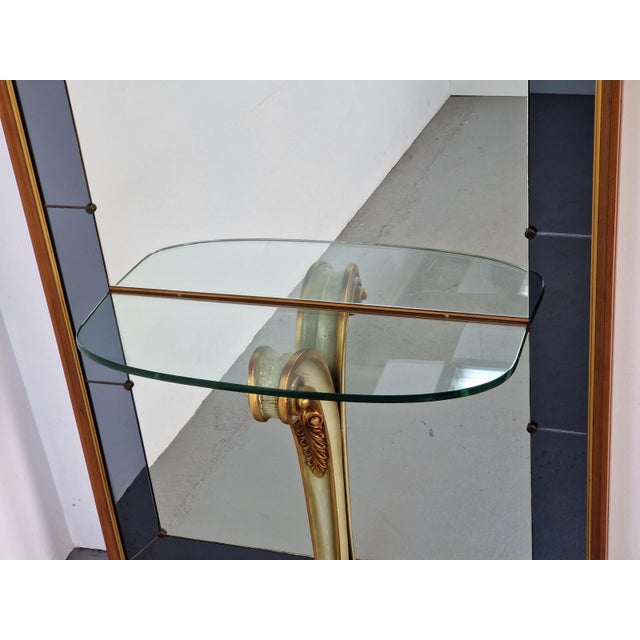 Vintage Floor Mirror with Console Table from Cristal Art, Italy, 1960s For Sale - Image 16 of 18