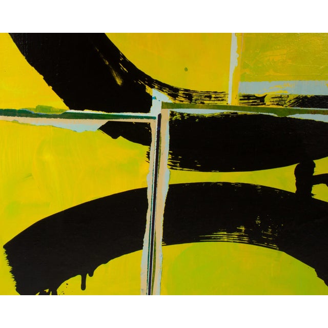 2020s 2021 Signed “Jaune” Acrylic on Canvas Abstract Painting by Artist Steven Sickles For Sale - Image 5 of 10