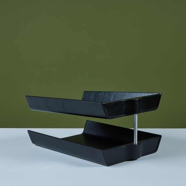 Florence Knoll Florence Knoll Two-Tier Ebonized Walnut Paper Tray For Sale - Image 4 of 12