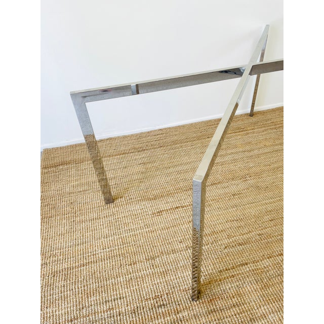 Vintage 1970s Milo Baughman Style Chrome X Base Mid Century Modern Chrome Dining Table Base For Sale - Image 10 of 10
