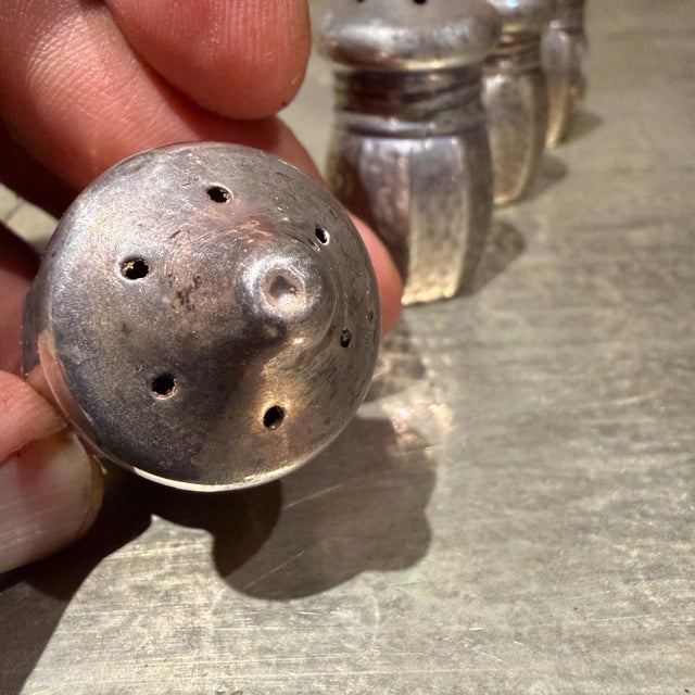Metal Vintage Vincent Lollo Sterling Silver Salt & Pepper Shakers Set of 4 For Sale - Image 7 of 8