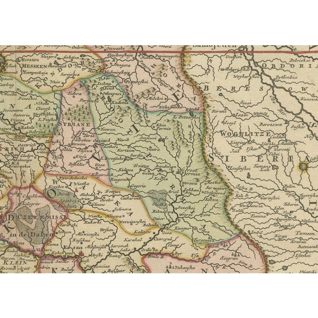 Map of Muscovy or Russia by Isaak Tirion, Amsterdam circa 1740 : This beautifully engraved and delicately hand-colored map...