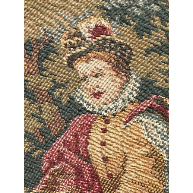 French Aubusson Style Jacquard Tapestry of Hunting with Foxes, 1970s For Sale - Image 13 of 18