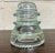 Traditional Vintage Hemingray-42 Teal Tinted Glass Insulator For Sale - Image 3 of 6