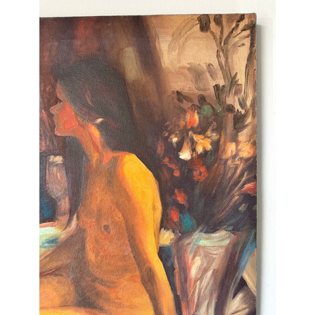 Abstract 197's Vintage Impressionist Nude Woman Oil on Canvas Painting by Bohorquez For Sale - Image 3 of 10