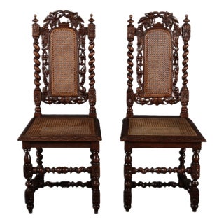 Antique Gründerzeit Chairs in Oak, 1880, Set of 2 For Sale