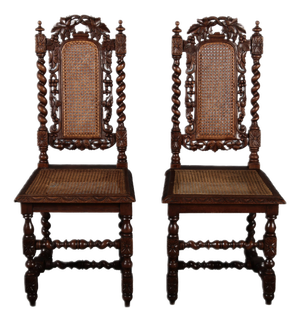 Antique Gründerzeit Chairs in Oak, 1880, Set of 2
