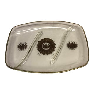 Mid-Century Georges Briard Glass Divided Plate For Sale