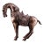 Solid Copper Silvered Galloping Horse Statue (Zhaocai Ma) - Gilt Silver Bronze Horse Figurine With Ornate Saddle For Sale