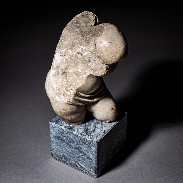Fragment of a Bacchant with Wineskin, 17th-18th Century, Marble For Sale - Image 4 of 7