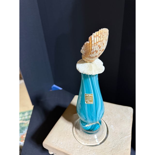 Celestial Meets the Sea Mid-Century Slag Glass Decor-Coastal Art Sculpture For Sale - Image 4 of 8