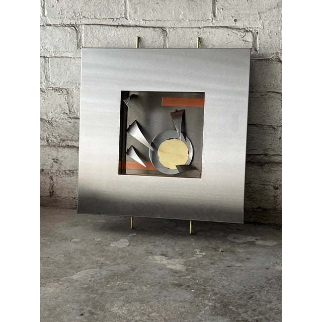Curtis Jere Motivated Seller: 1990s Brutalist Mixed Metal Wall Sculptures Attributed to Curtis Jere - Set of 4 For Sale - Image 4 of 15