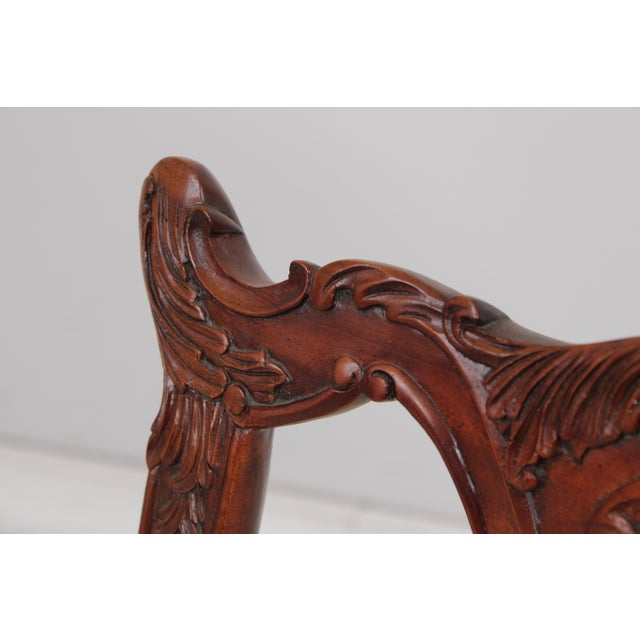 Set of 6 Maitland Smith Chippendale Mahogany Dining Room Chairs For Sale - Image 9 of 18