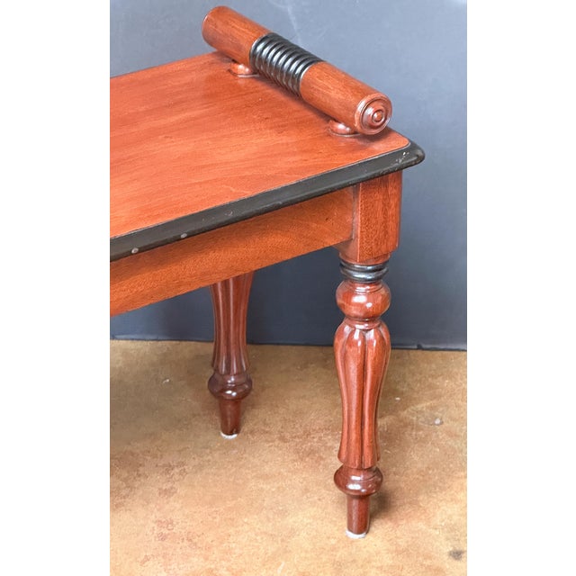Regency Hall Bench or Window Seat of Mahogany From England With Ebonized Accents For Sale In Austin - Image 6 of 10
