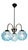 Art Deco 3-Armed Chandelier with Blue Glass Shades, Europe, 1930s For Sale - Image 11 of 11