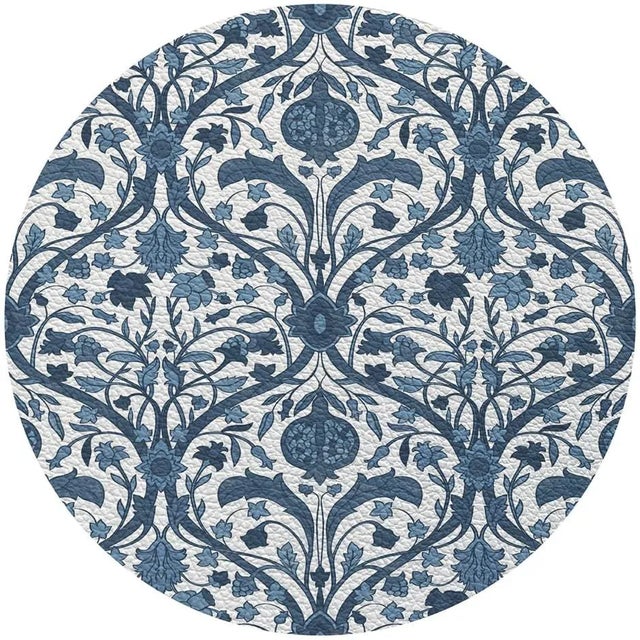 These pebbled vinyl leather placemats have patterns on the front and off-white on the back. This set can be used indoors...