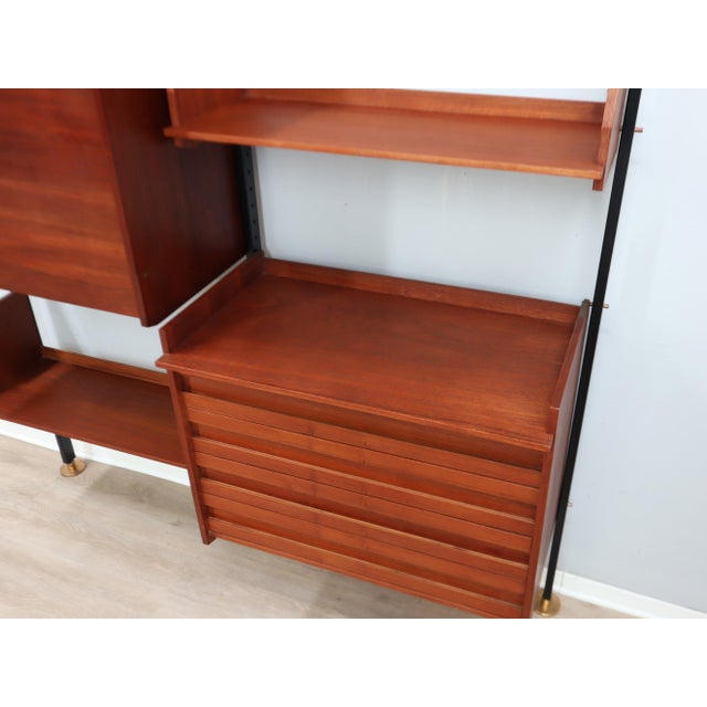 Mid-Century Italian Modular Wall Unit with Folding Desk, 1950s For Sale - Image 9 of 17