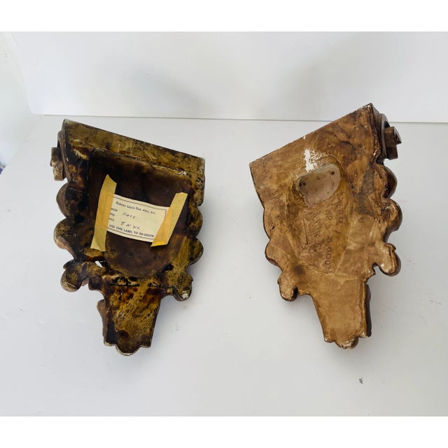 Beaux-Arts Near Pair of Vintage Figural Wall Brackets For Sale - Image 3 of 7