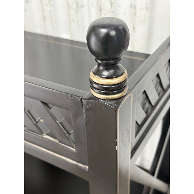 Black Ardley Hall Regency Style Tiered Black Console / Sofa Table For Sale - Image 8 of 11