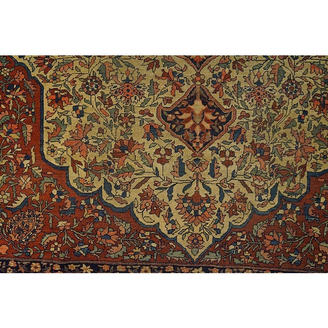 1930s Medallion Traditional Antique Persian Sarouk Farahan Rug 4'5" X 6'10" Handknotted Wool Carpet For Sale - Image 4 of 7
