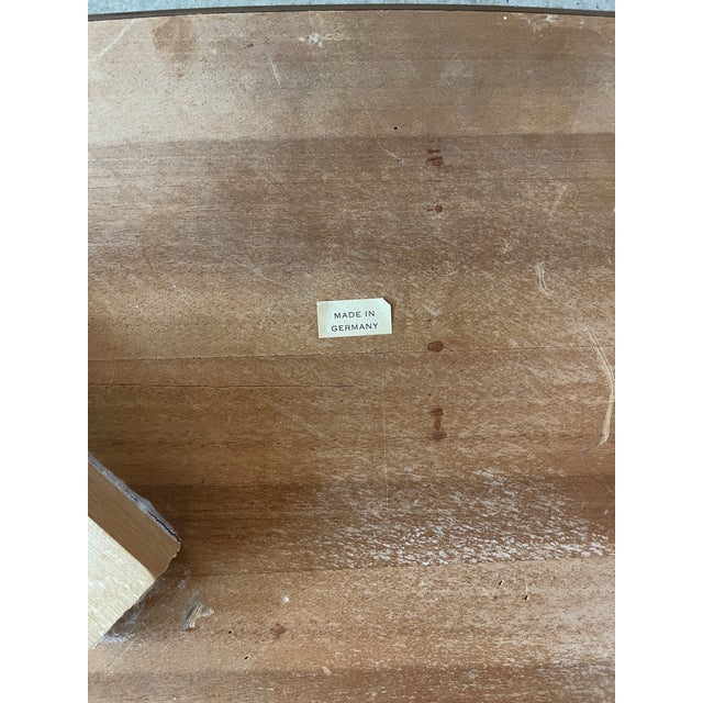 1950s Vintage German Inlaid Wood Chess Table Side Double Decker Magazine Telephone For Sale - Image 9 of 11