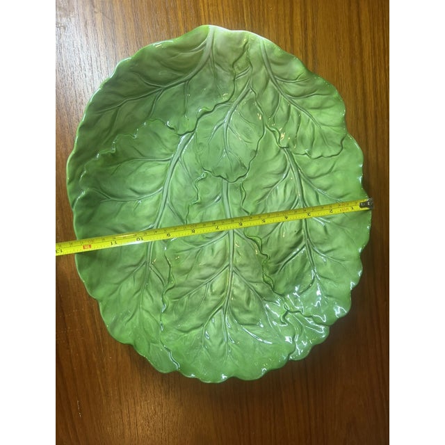 1990s Vintage Otagiri Farmhouse Cottagecore Large Oval Cabbage Serving Platter 15” For Sale - Image 5 of 6