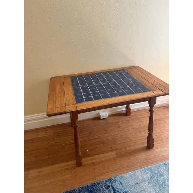 1950s Antique Tile Top Dining Table For Sale - Image 5 of 6