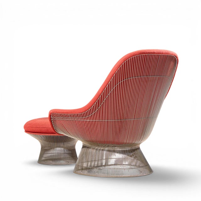Mid 20th Century Warren Platner for Knoll Mid Century Easy Lounge Chair and Ottoman For Sale - Image 5 of 10