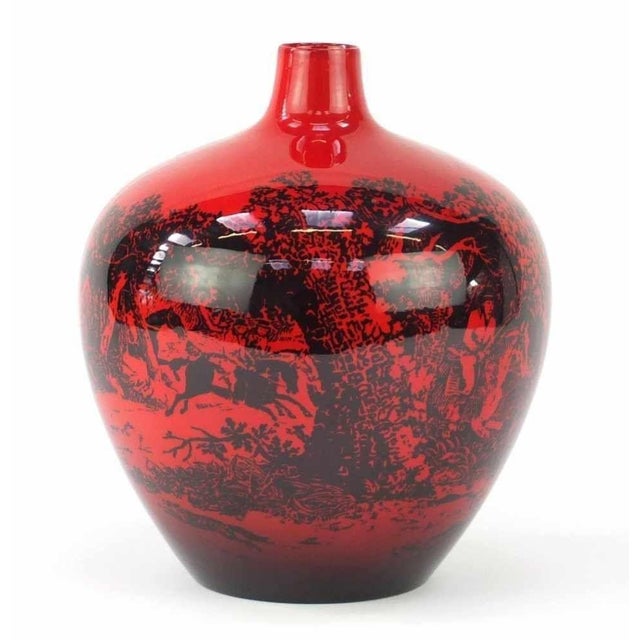Vintage Vase with Hunting Scene from Royal Doulton For Sale - Image 3 of 6