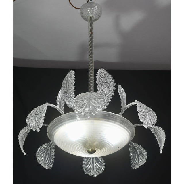 Genuine murano glass chandelier. Handmade in Murano by Barovier e Toso. Period: 1940s Condition: perfect condition and...