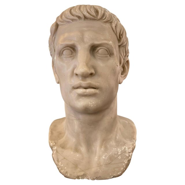 Bust of a Roman Emperor, Early 1800s, Marble For Sale - Image 13 of 13