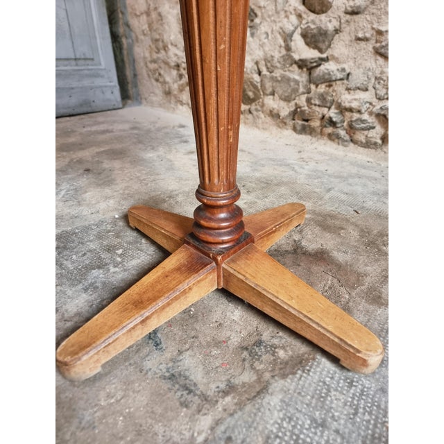 Vintage French Marble Bistro Table in Walnut, 1930s For Sale - Image 6 of 18