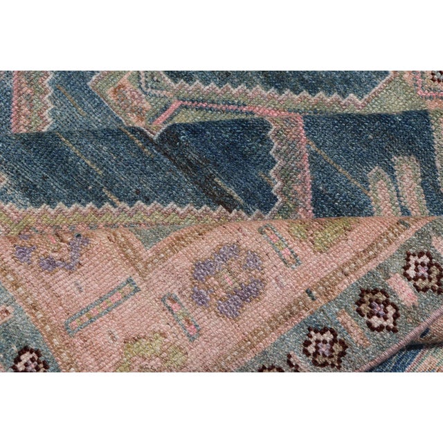 Antique Presian Gallery Kurdish Rug in Wool With Sub-Geometric Design For Sale - Image 10 of 11