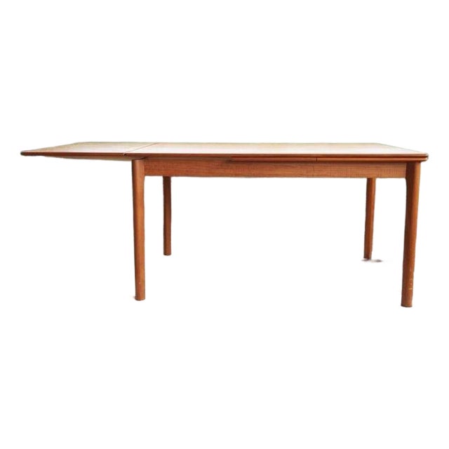 1960s Mid Century Danish Modern 8 Foot Teak Draw Leaf Table For Sale